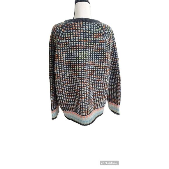 Handmade Multi-Color Raised Acrylic Zipped Cardigan Sweater Size XL - 1XL - Picture 4 of 5